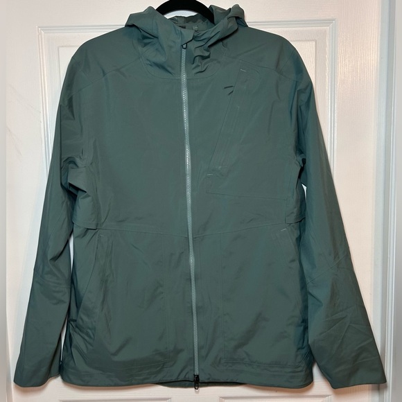 Lululemon Men’s Waterproof Full-Zip Rain Jacket-Medium Forest Green/Small - Picture 6 of 15